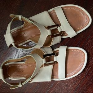 Chloe leather flat sandals